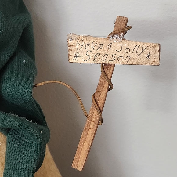 Rustic Handmade Crafted Snowman Winter Holiday Decoration Primitive - Picture 2 of 5